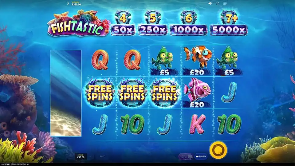 Fishtastic slot free spins