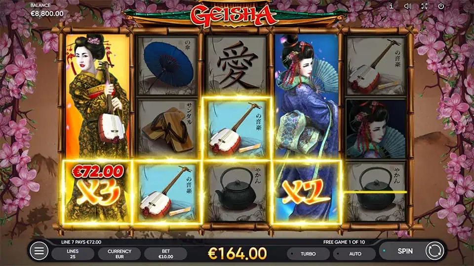 Geisha slot feature geisha reel