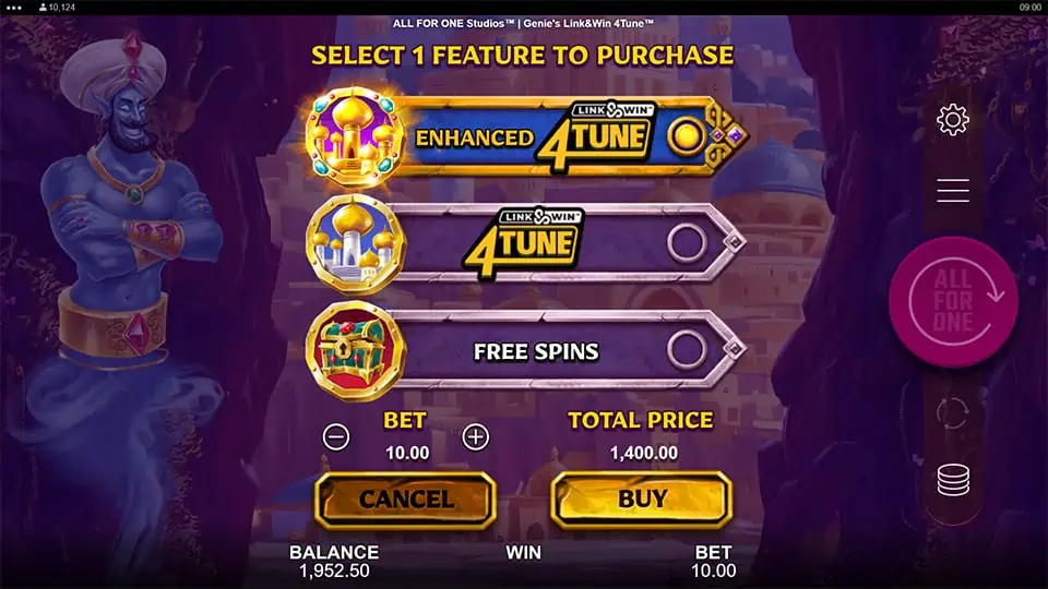 Genies Link and Win 4tune slot bonus buy