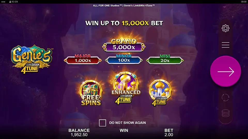 Genies Link and Win 4tune slot features