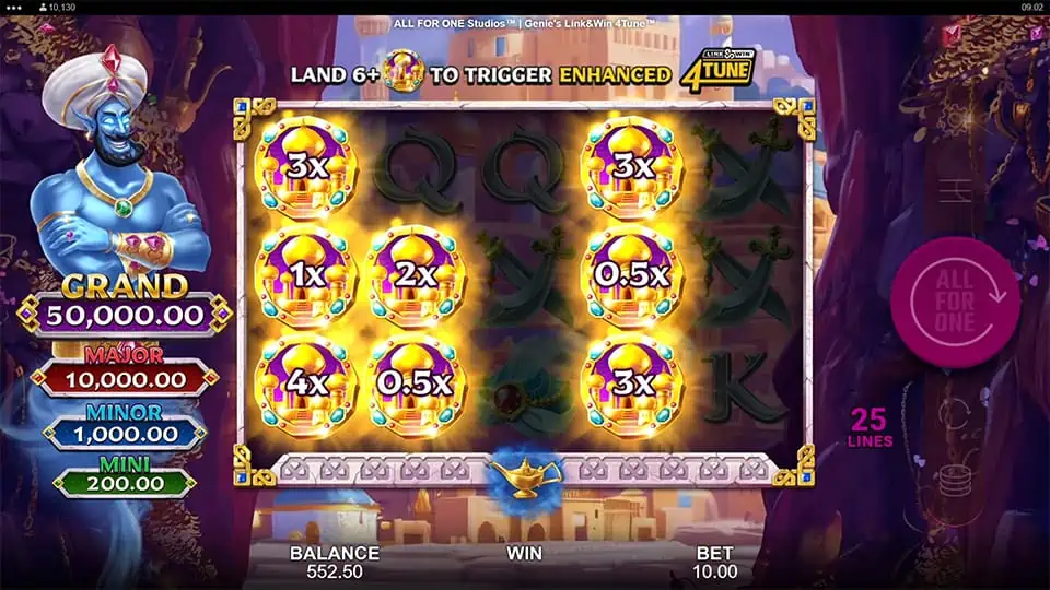 Genies Link and Win 4tune slot free spins