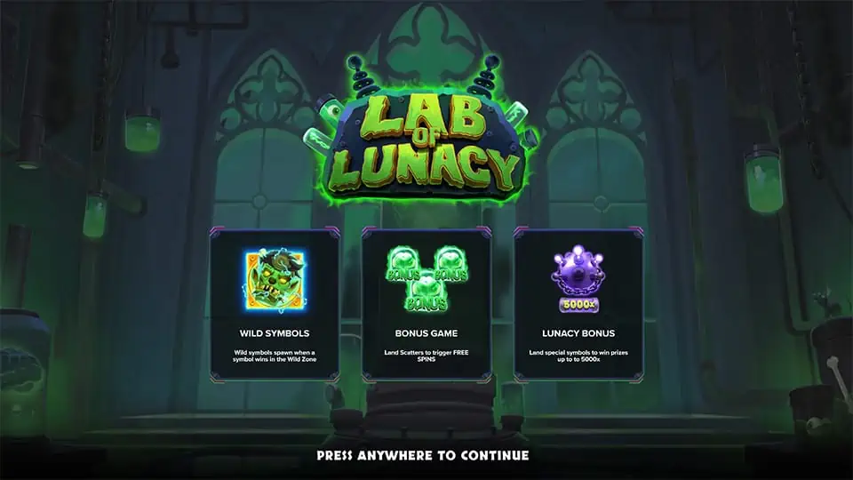Lab of Lunacy slot features
