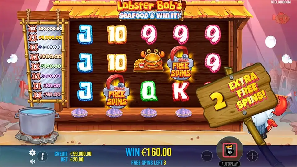 Lobster Bobs Sea Food and Win It slot feature retrigger