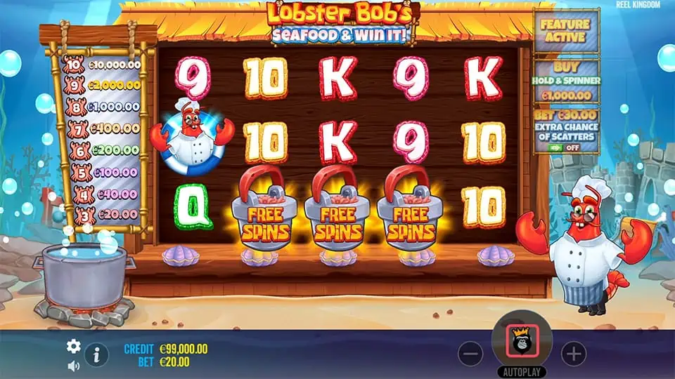 Lobster Bobs Sea Food and Win It slot free spins
