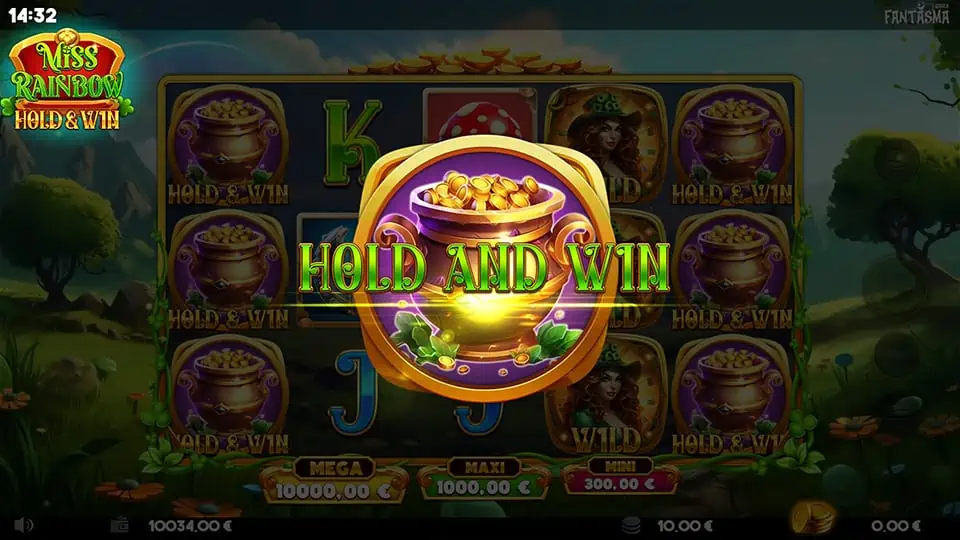Miss Rainbow Hold Win slot feature hold win
