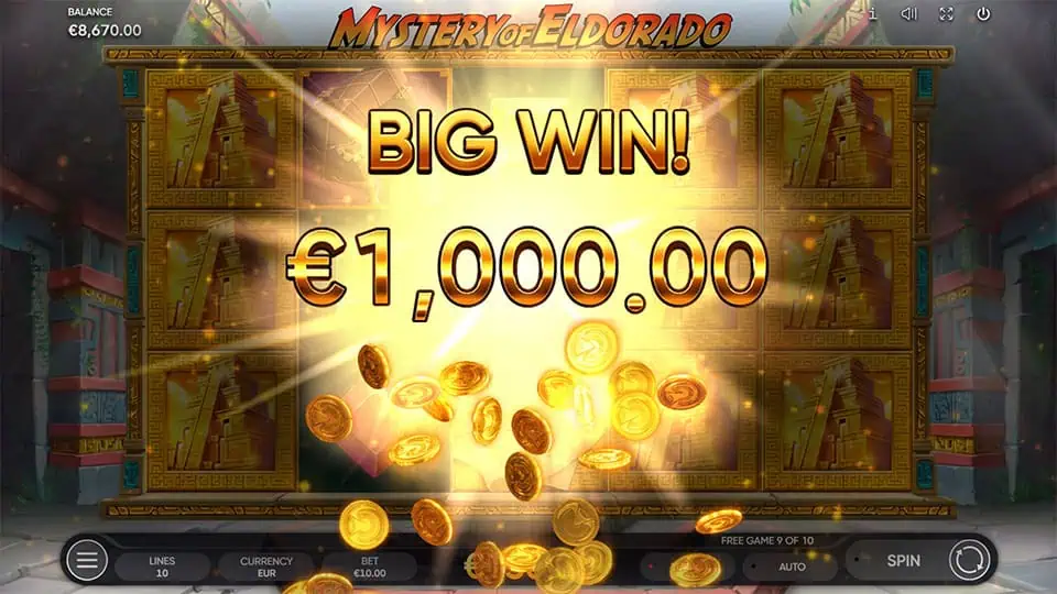 Mystery of Eldorado slot big win