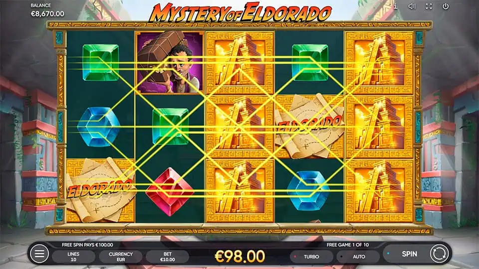 Mystery of Eldorado slot feature expanding symbol