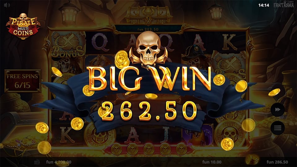 Pirate Multi Coins slot big win
