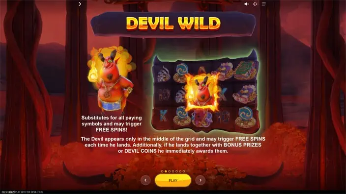 Play with the Devil slot feature devil wild