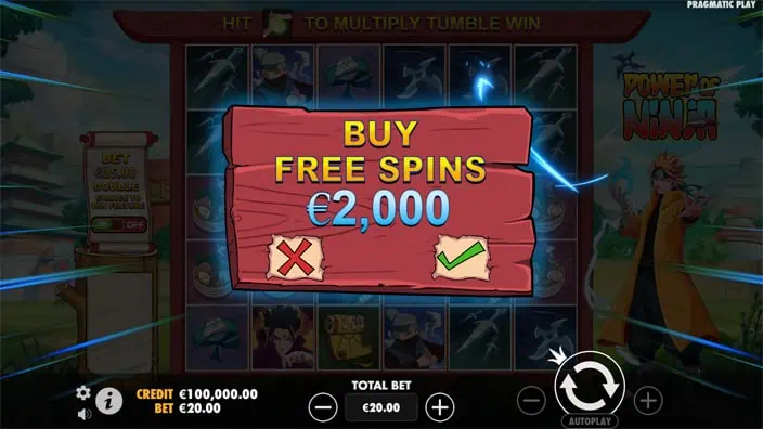 Power of Ninja slot bonus buy