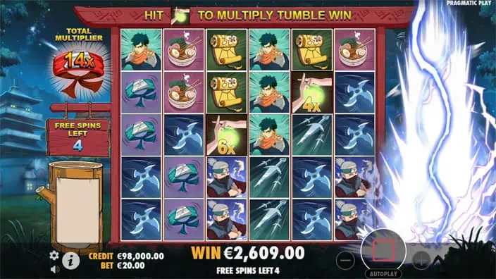 Power of Ninja slot feature multiplier
