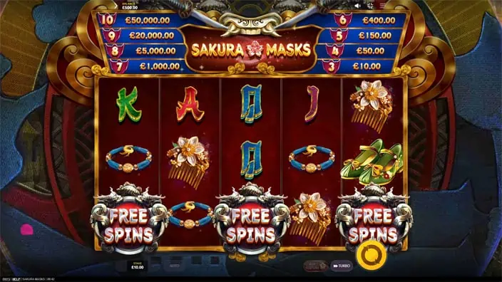 Sakura Masks slot free spins