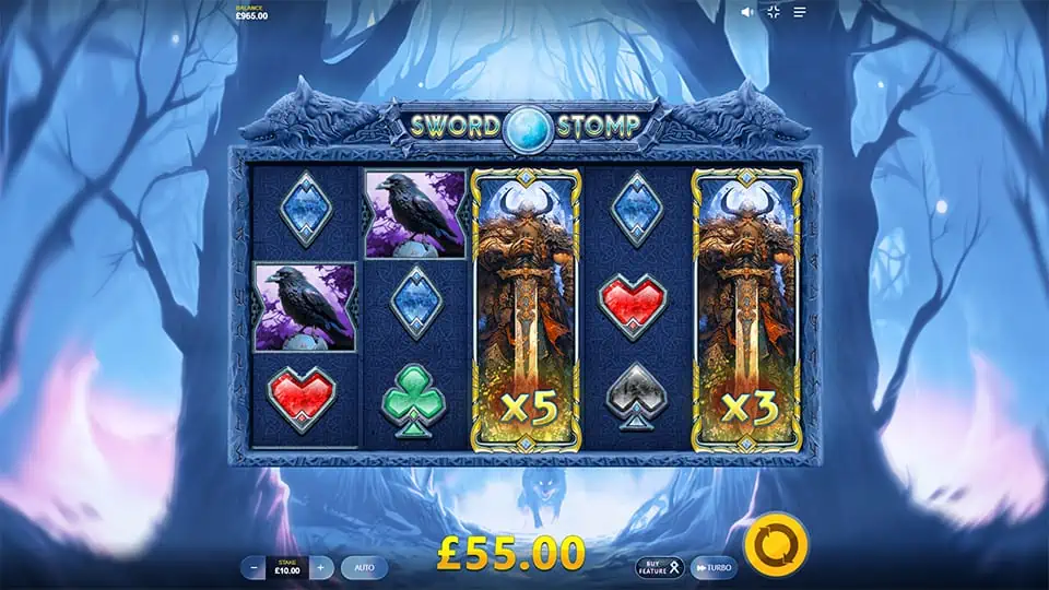 Sword Stomp slot feature extended wild