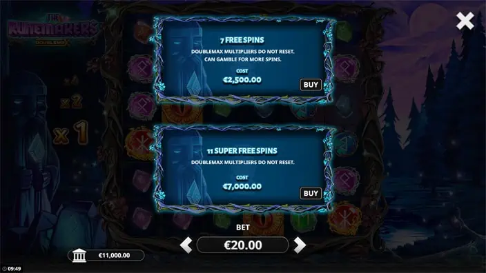 The Runemakers DoubleMax slot bonus buy