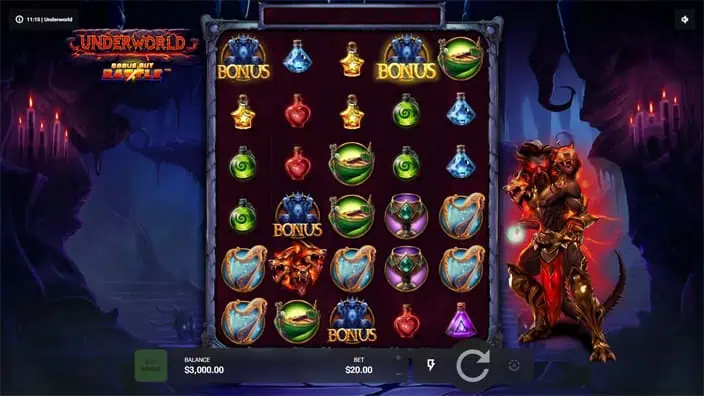 Underworld slot free spins 1