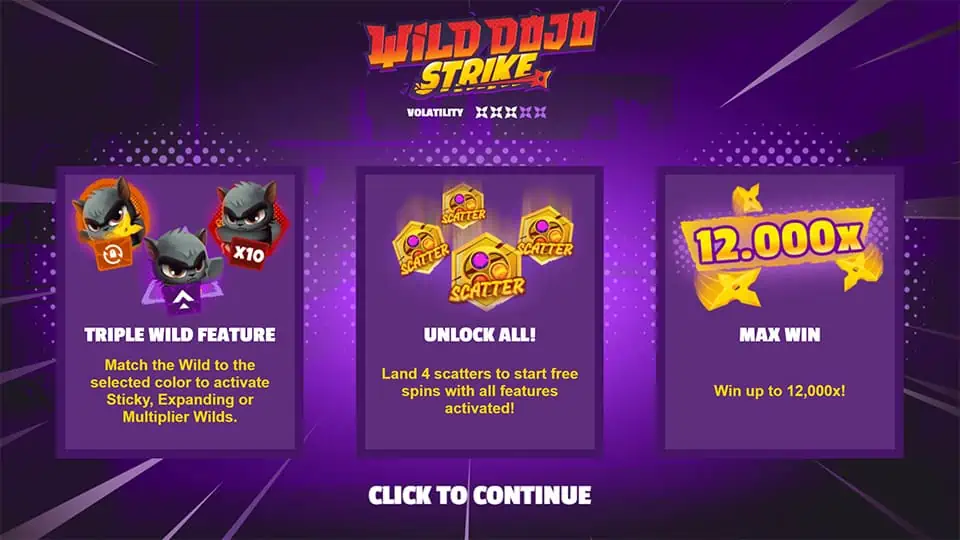 Wild Dojo Strike slot features