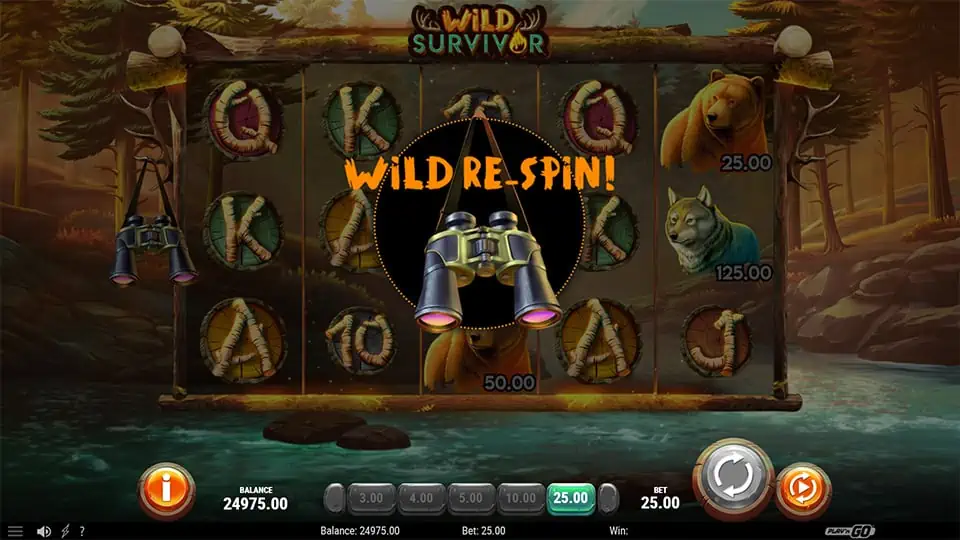 Wild Survivor slot feature wild respin