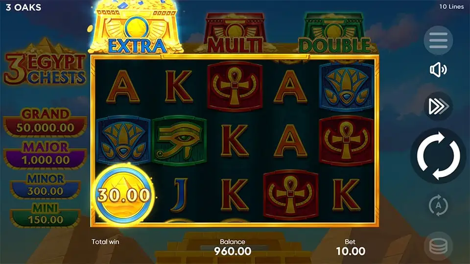 3 Egypt Chests slot free spins