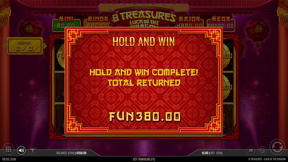 8 Treasures Luck of the Dragon slot big win