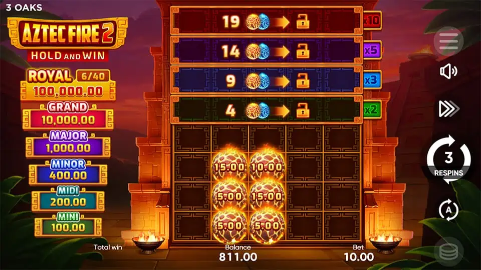 Aztec Fire 2 slot free spins