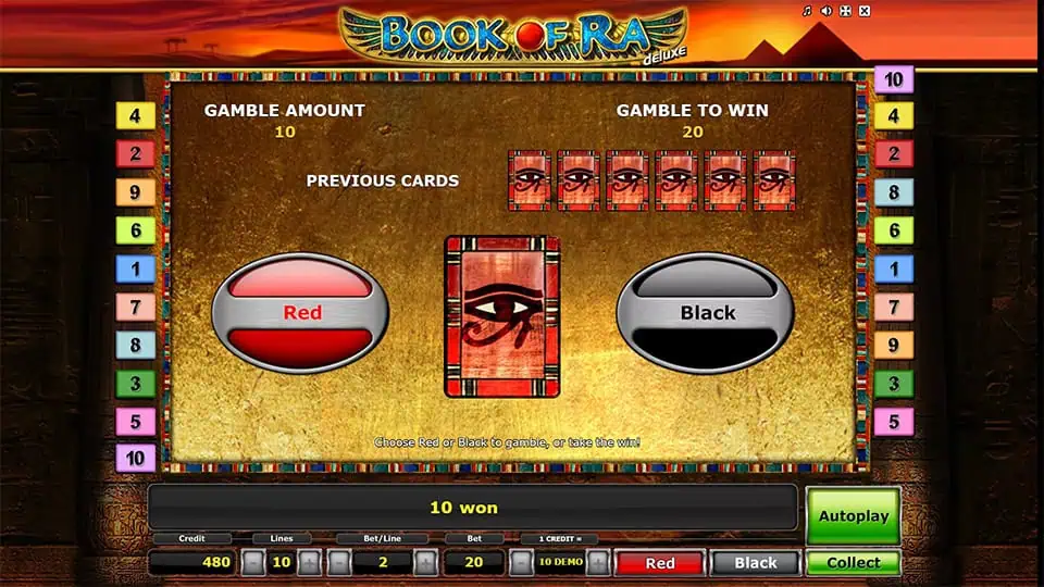 Book of Ra Deluxe slot feature gamble