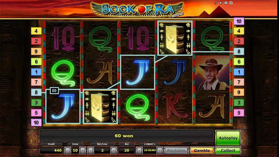 Book of Ra Deluxe slot feature wild symbol