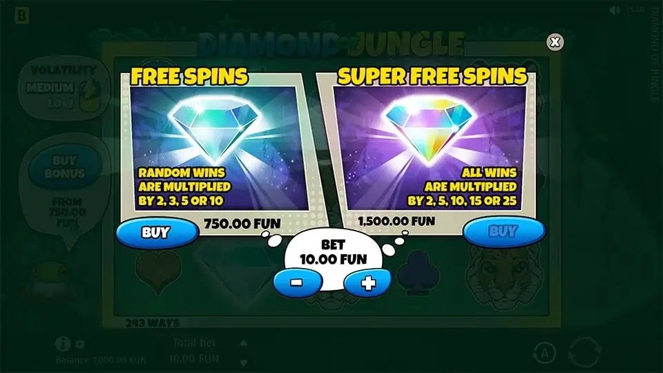 Diamond of Jungle slot bonus buy