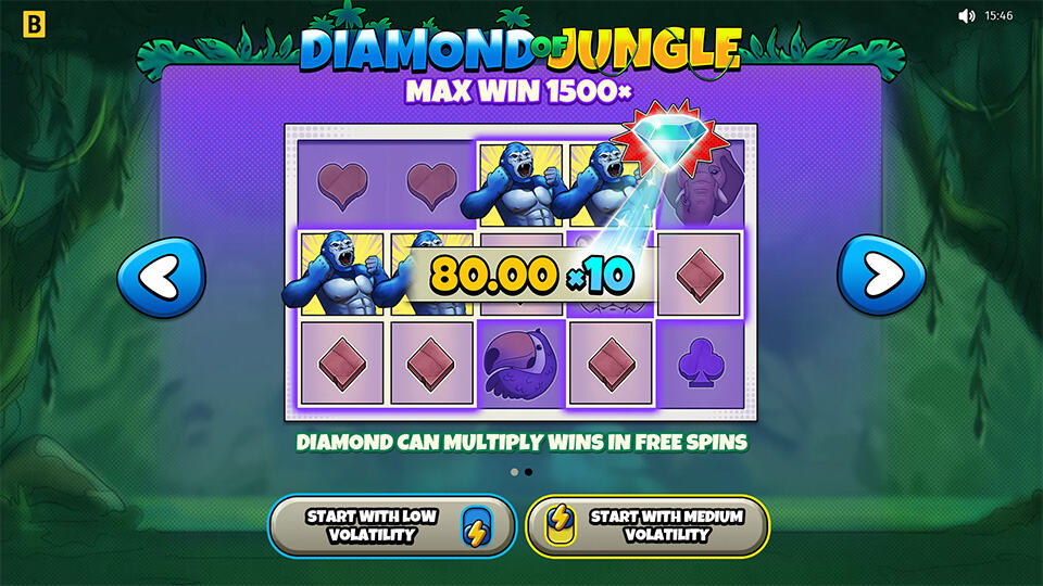 Diamond of Jungle slot features