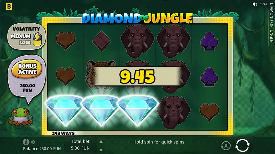 Diamond of Jungle slot free spins