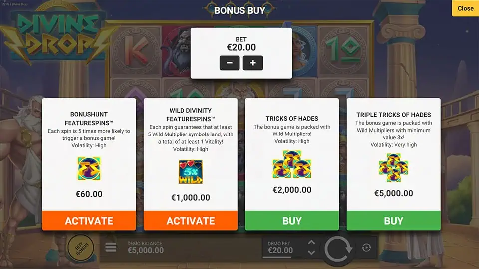 Divine Drop slot bonus buy