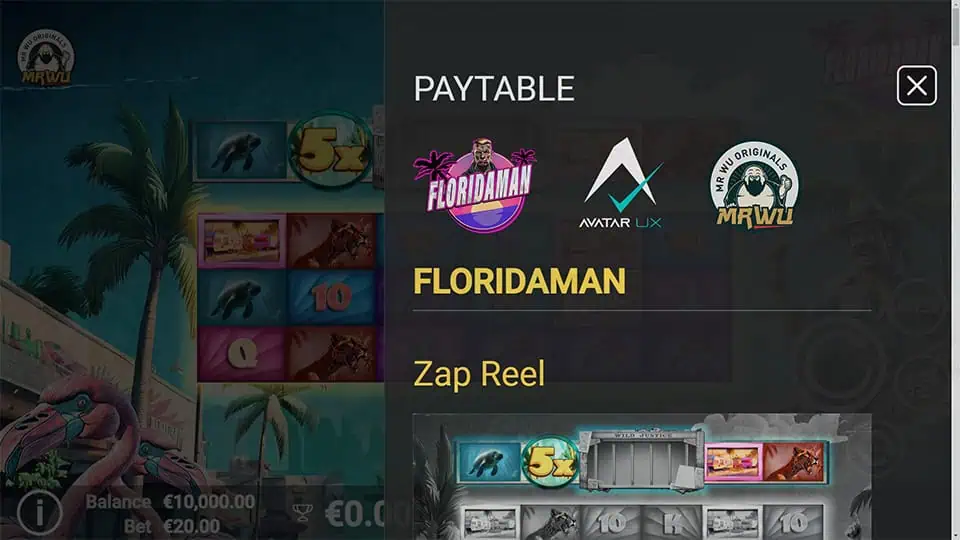 FloridaMan slot paytable