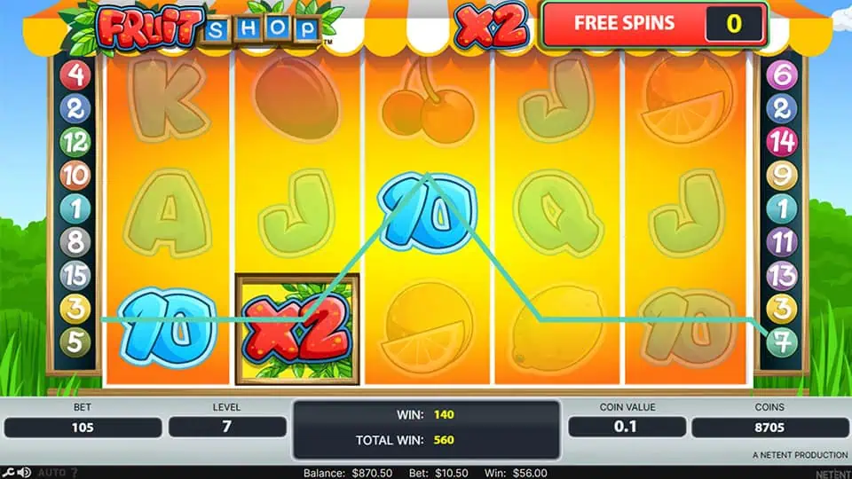 Fruit Shop slot feature wild multiplier