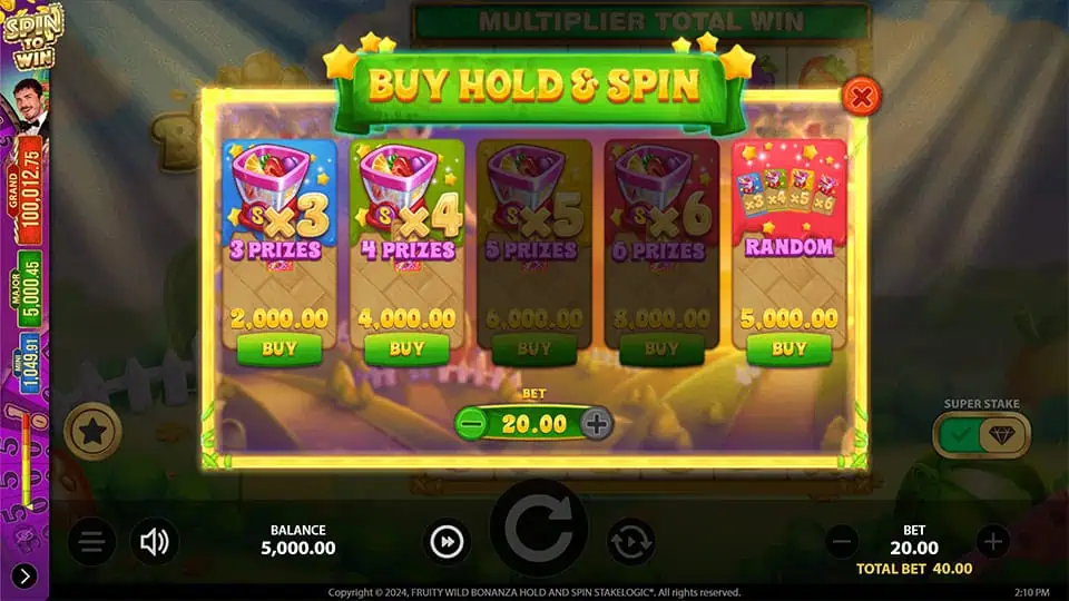 Fruity Wild Bonanza Hold Spin slot bonus buy