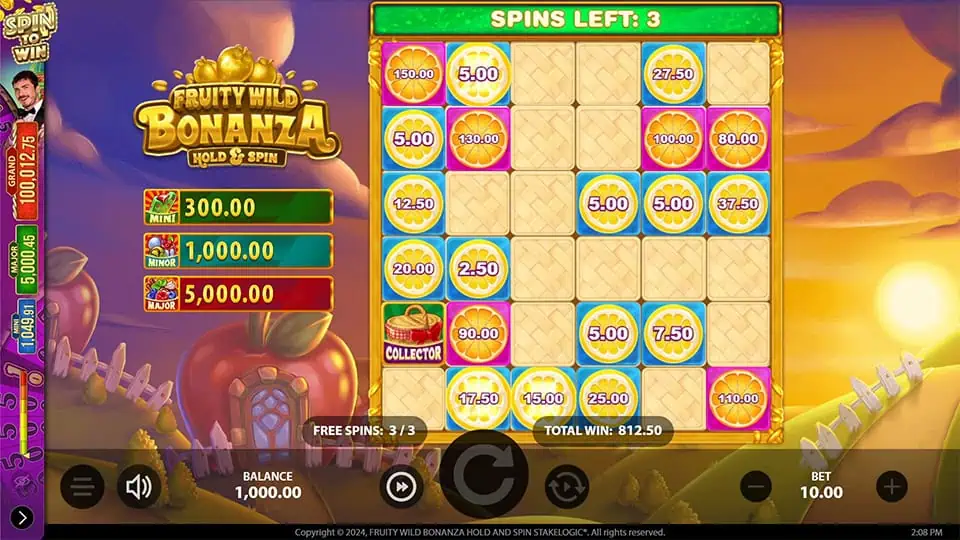 Fruity Wild Bonanza Hold Spin slot feature collector