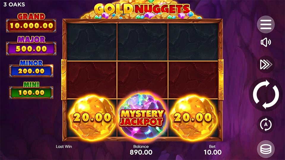 Gold Nuggets slot feature mystery jackpot