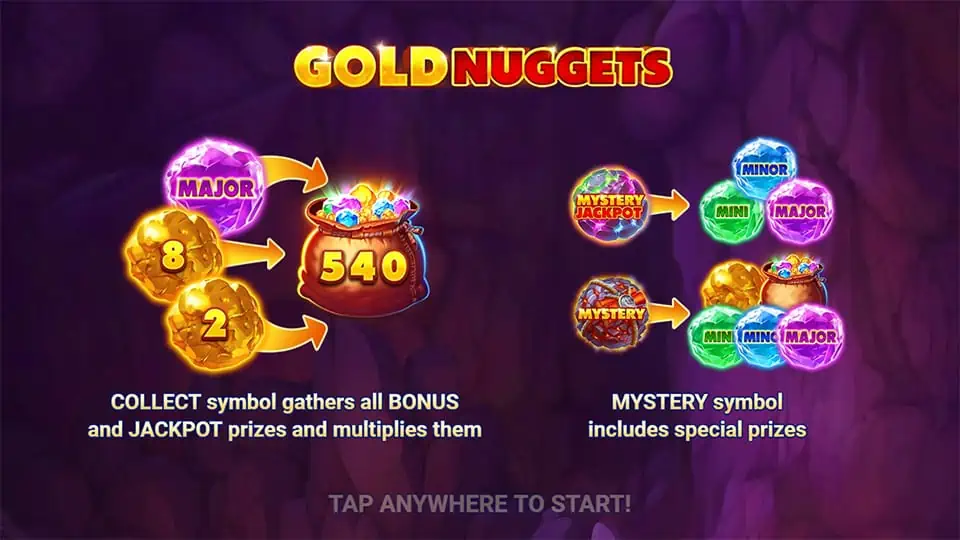 Gold Nuggets slot features
