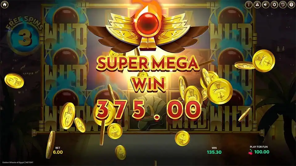 Golden Wheels of Egypt slot big win