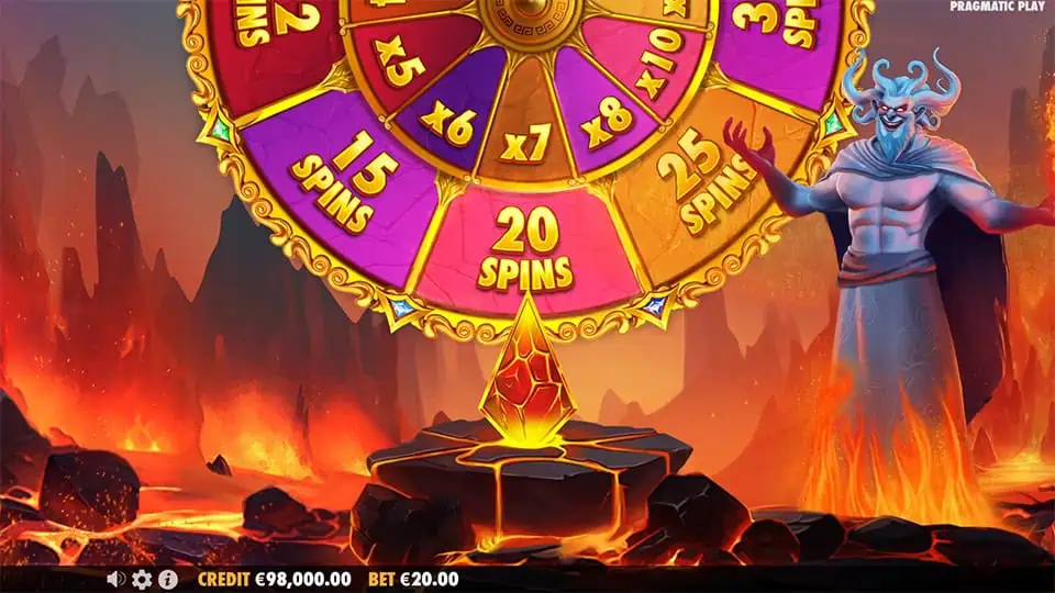 Heroic Spins slot feature bonus wheel