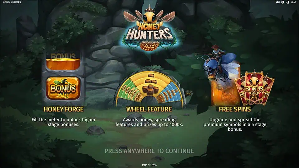 Honey Hunters slot features