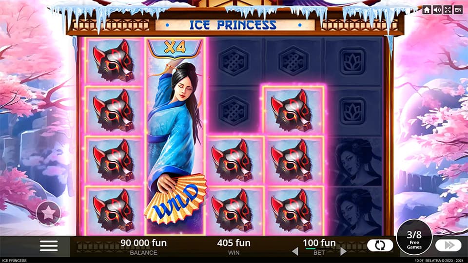 Ice Princess slot feature expanding wild