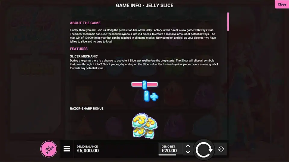 Jelly Slice slot paytable