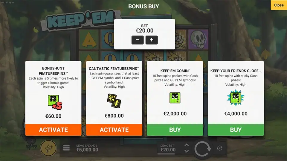 Keep Em slot bonus buy