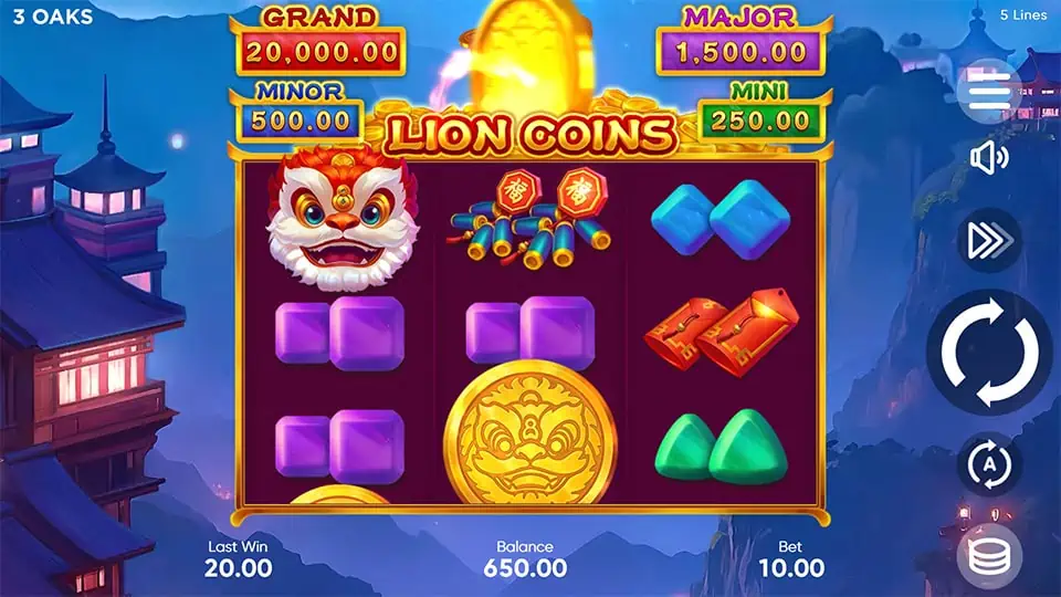 Lion Coins slot feature lion coins