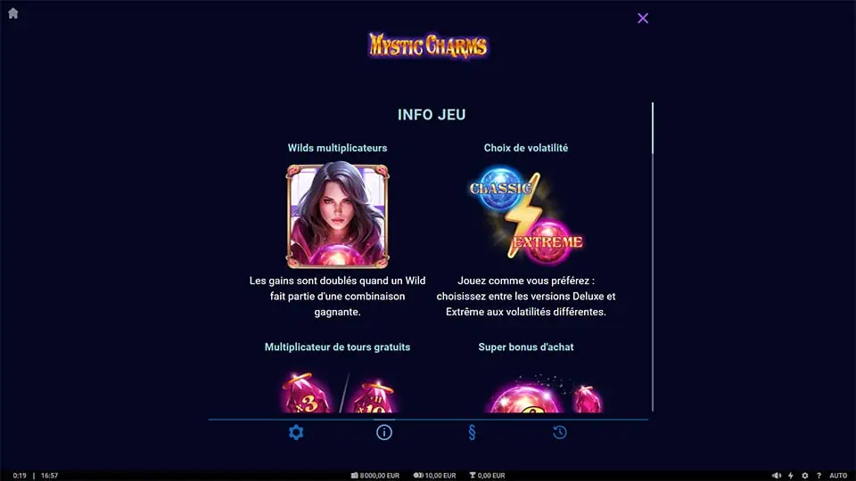 Mystic Charms slot features