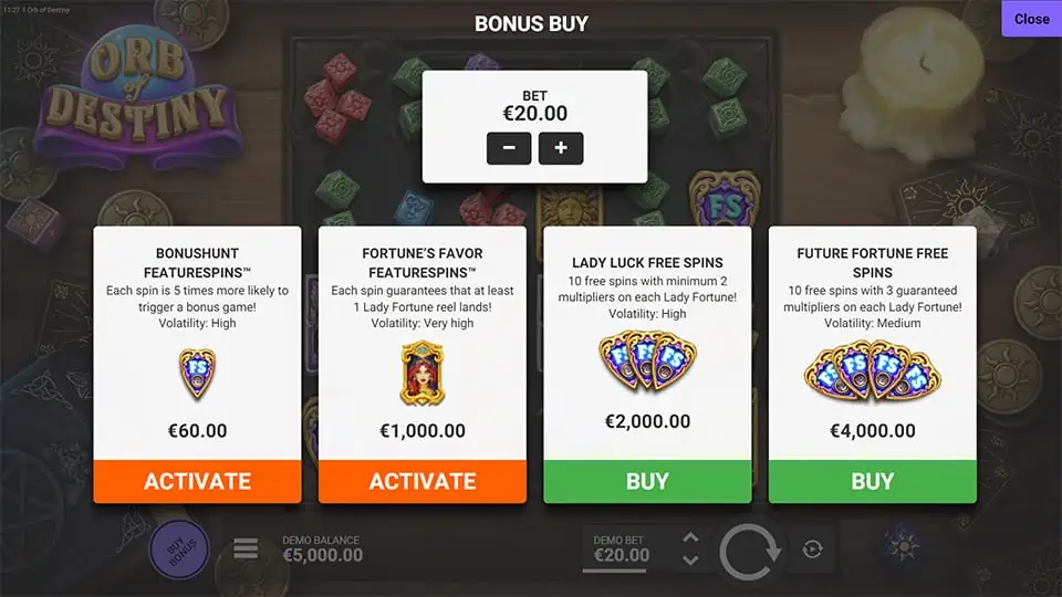 Orb of Destiny slot bonus buy