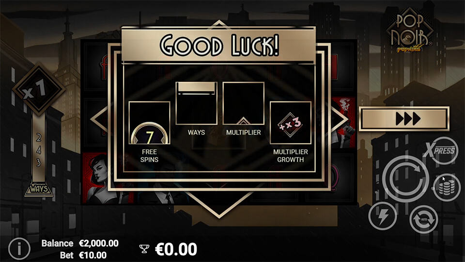 PopNoir slot feature lucky wheel