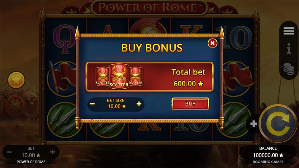 Power of Rome slot bonus buy