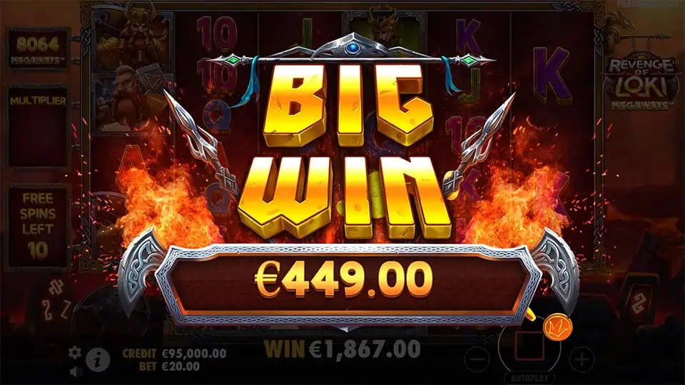 Revenge of Loki Megaways slot big win