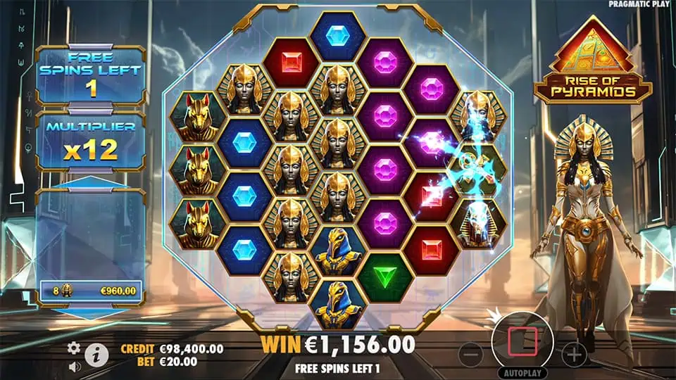 Rise of Pyramids slot feature multipler ankh
