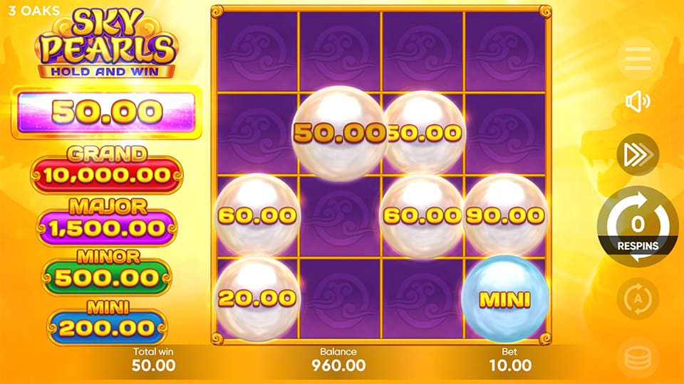 Sky Pearls slot feature mini jackpot